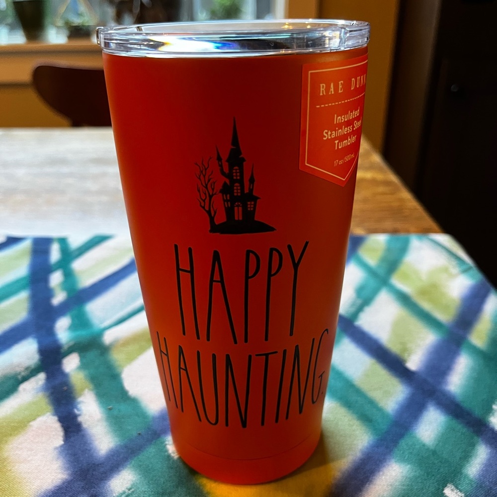 NEW Rae Dunn Orange Happy Haunting Insulated Stainless Steel Tumbler 17oz